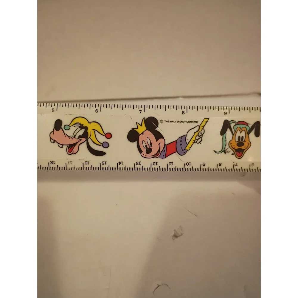 Vintage Disney Mickey Mouse & Friends 12 Inch Plastic Ruler Retro Stationery